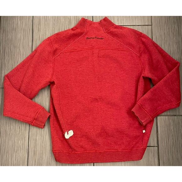 Tommy Bahama Men’s Reversible Flipshore Red Half Zip Sweater Large - Picture 6 of 8